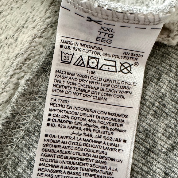 Old Navy Relaxed Lace-Up French Terry Top Heather Gray Size XXL - Picture 8 of 8